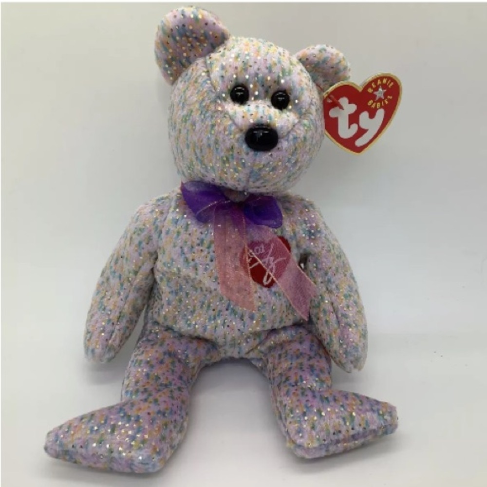 2001 Signature Bear, TY Beanie Babies, Embroidered 2001 signature, Y2K, Vintage